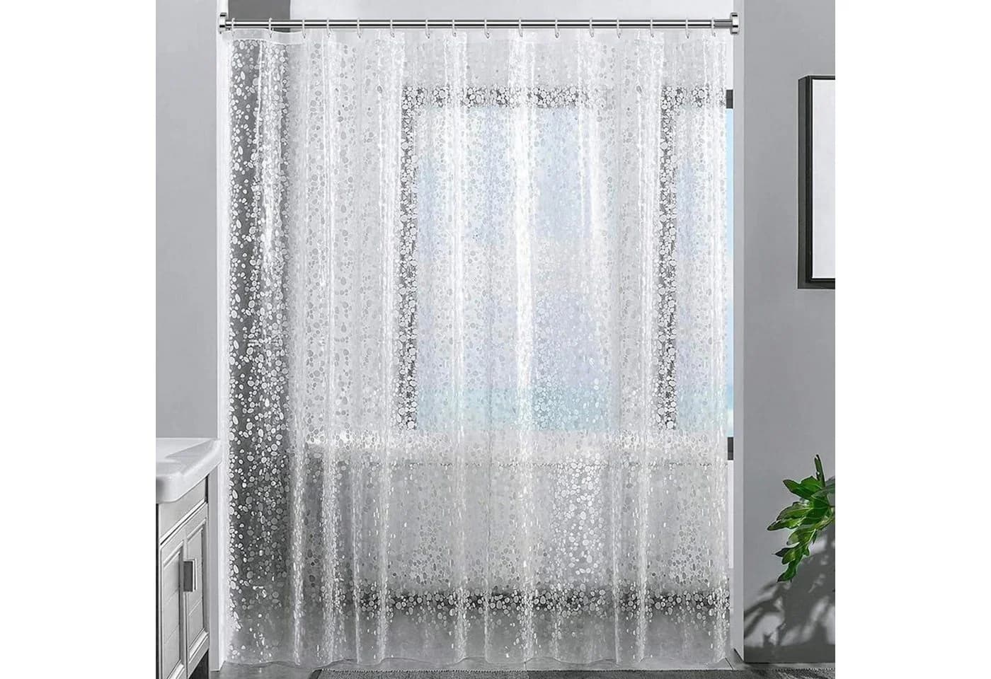 LuxusKollektion Duschvorhang 3D Steinmuster Transparent EVA Wasserdicht - Bild 2