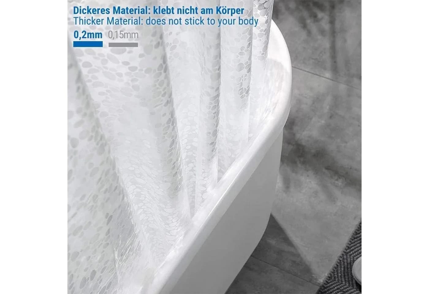 LuxusKollektion Duschvorhang 3D Steinmuster Transparent EVA Wasserdicht - Bild 3