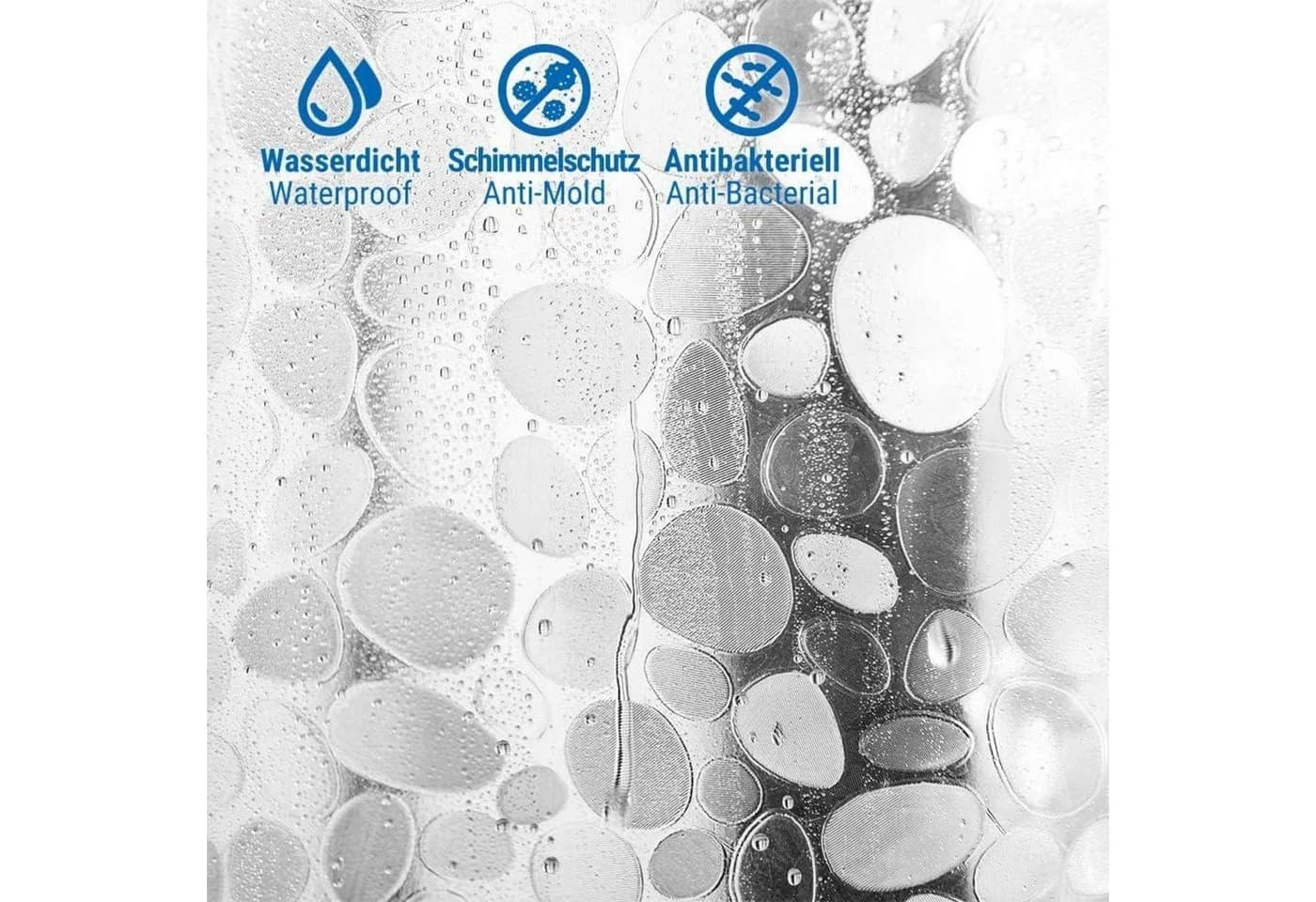 LuxusKollektion Duschvorhang 3D Steinmuster Transparent EVA Wasserdicht - Bild 5