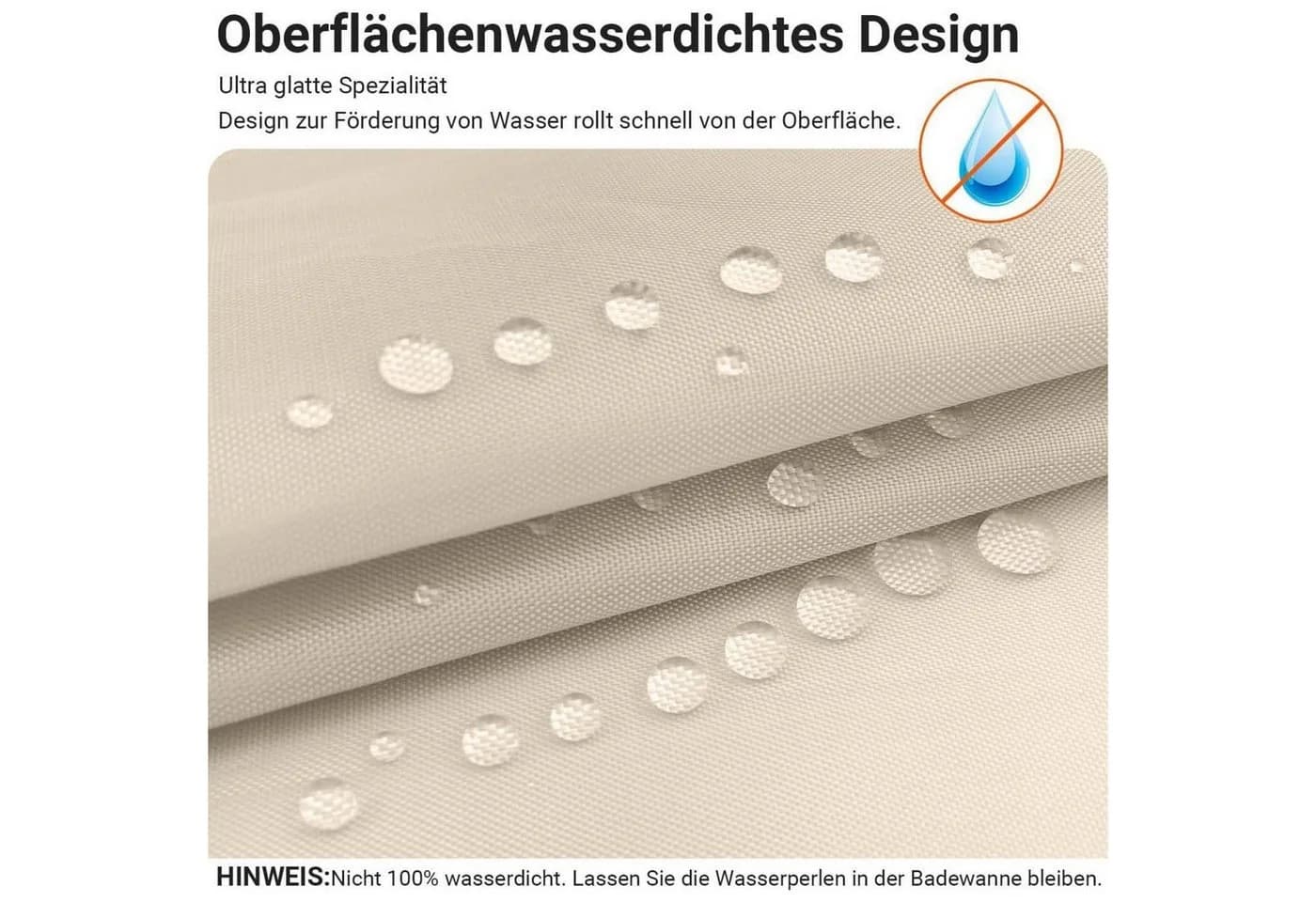 LuxusKollektion Duschvorhang Beige Antischimmel Wasserabweisend