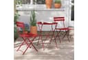 LuxusKollektion Bistro Set 3-tlg. Stahl klappbar rot Bild 3