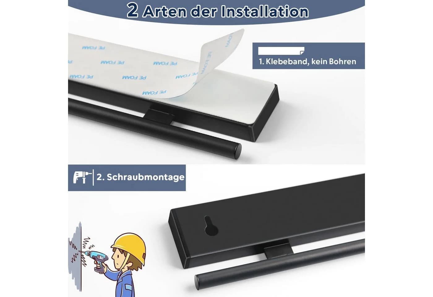 Dmore Magnetleiste Messer 43 cm Schwarz mit 10 Haken - Bild 5