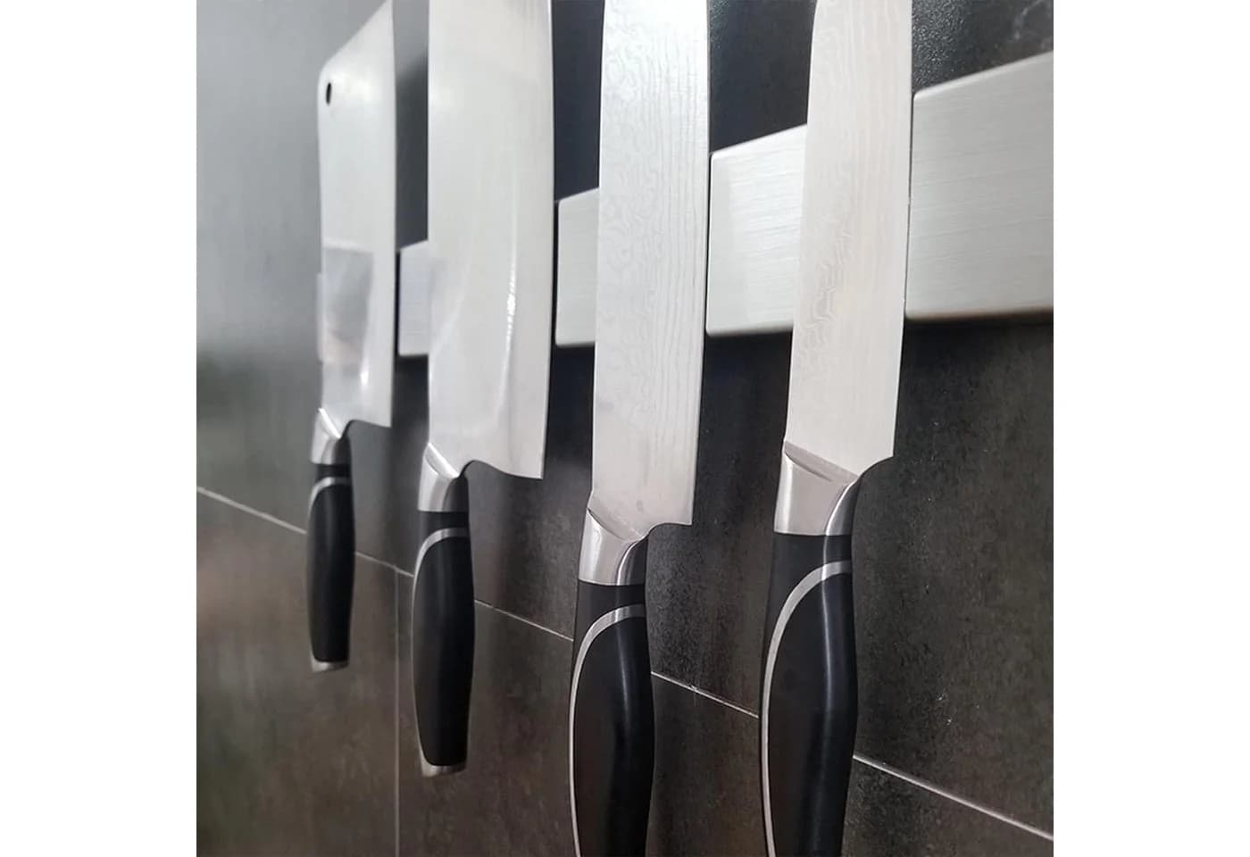 LuxusKollektion Wand-Magnet Messerhalter 40cm Edelstahl Schwarz Selbstklebend - Bild 4