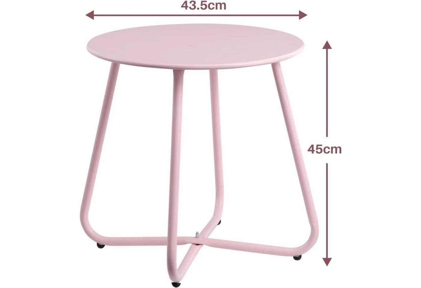 LuxusKollektion Beistelltisch Rund Pink Höhenverstellbar - Bild 3