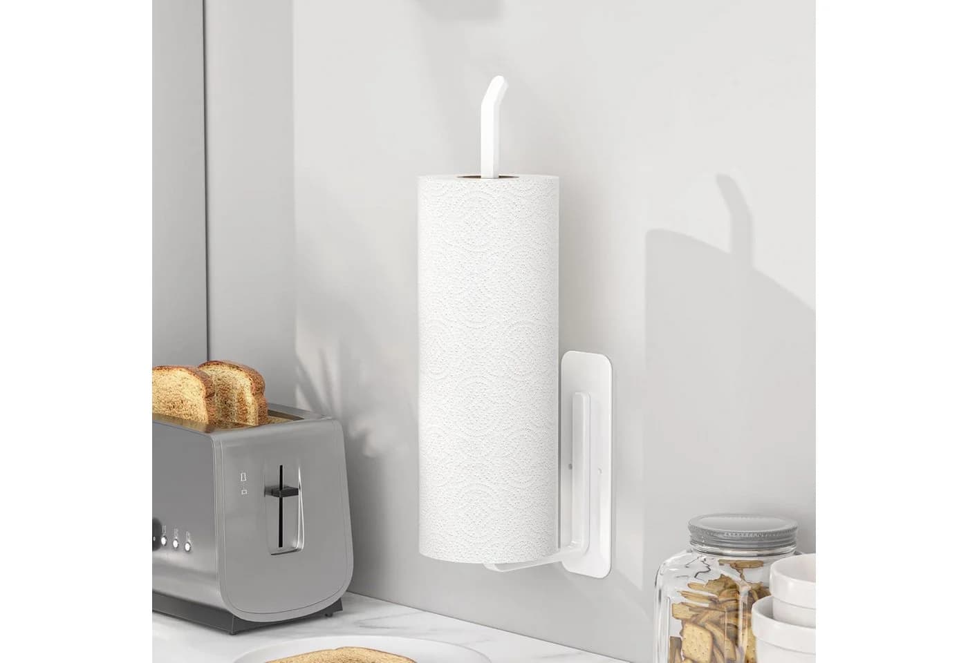 LuxusKollektion Küchenrollenhalter Weiß Selbstklebend