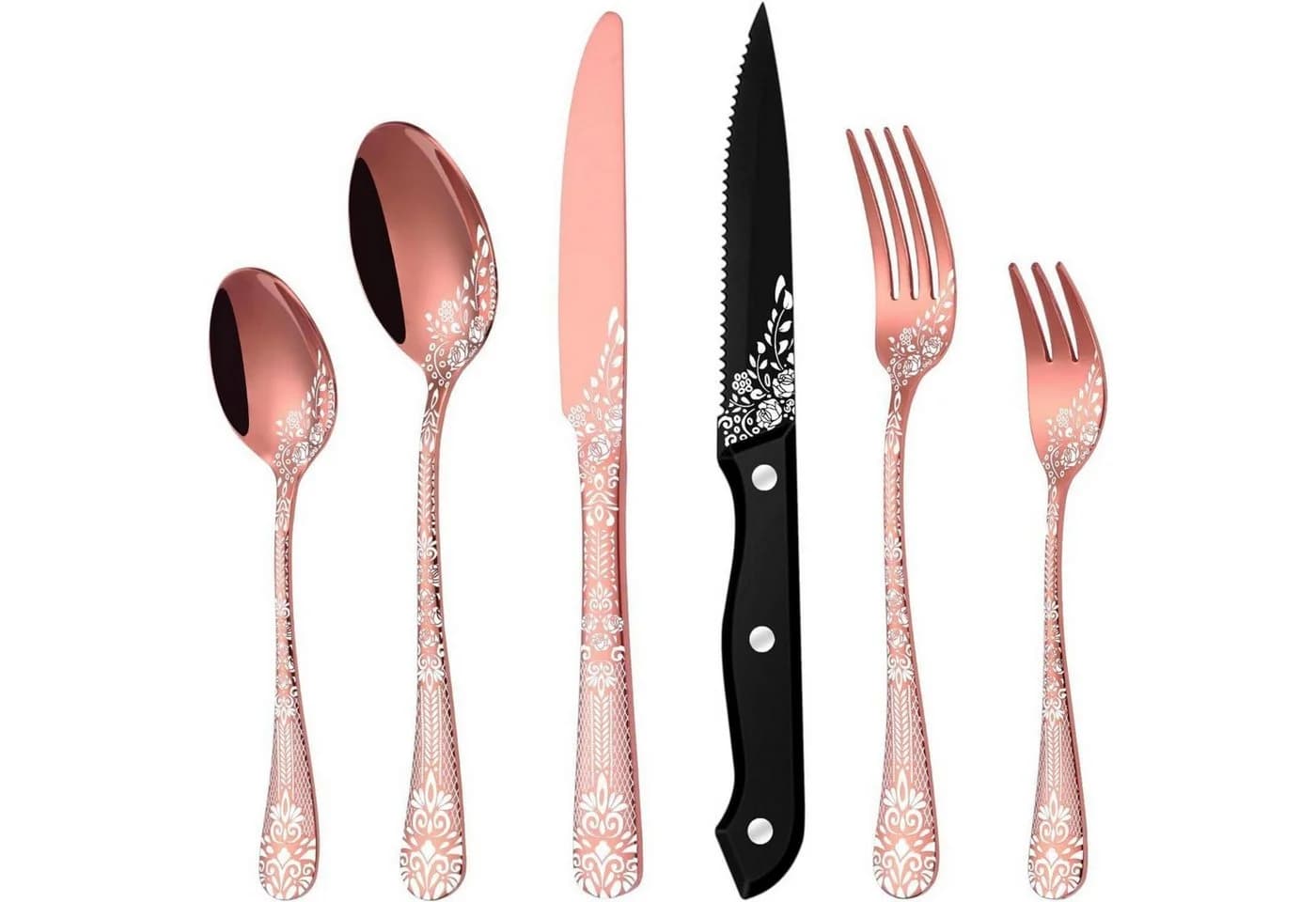 LuxusKollektion Besteck-Set 36-teilig Roségold Edelstahl - Bild 2