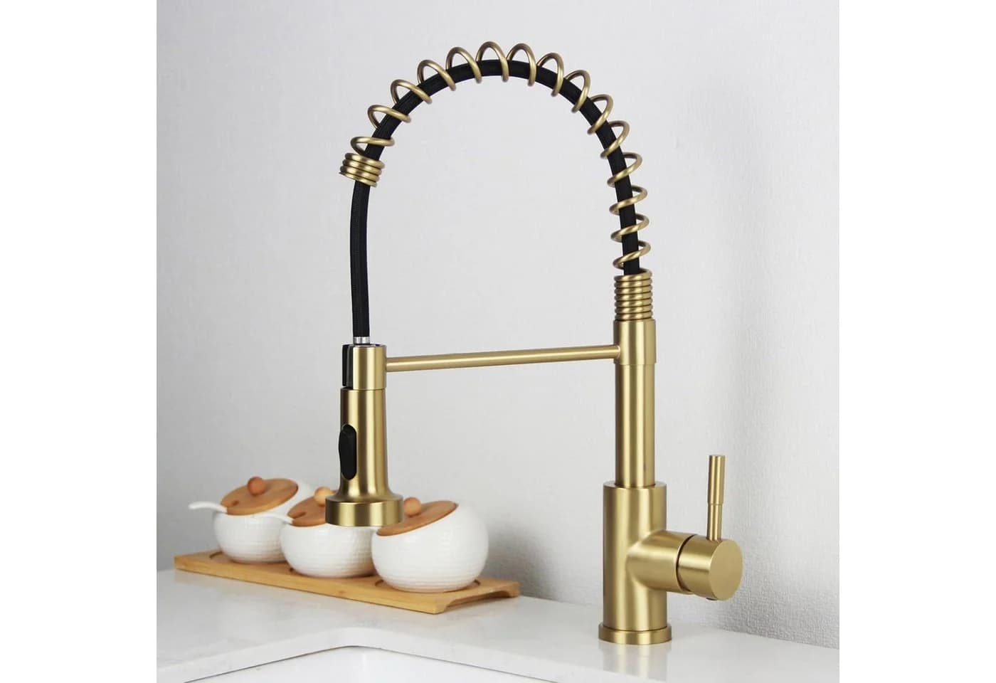 LuxusKollektion Küchenarmatur Ausziehbar Brause Edelstahl 304 Gebürstetes Gold