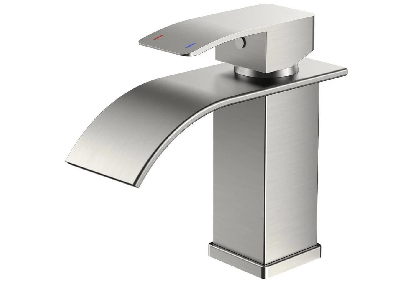 LuxusKollektion Waschtischarmatur Einhandmischer Wasserfall Edelstahl Silber - Bild 2