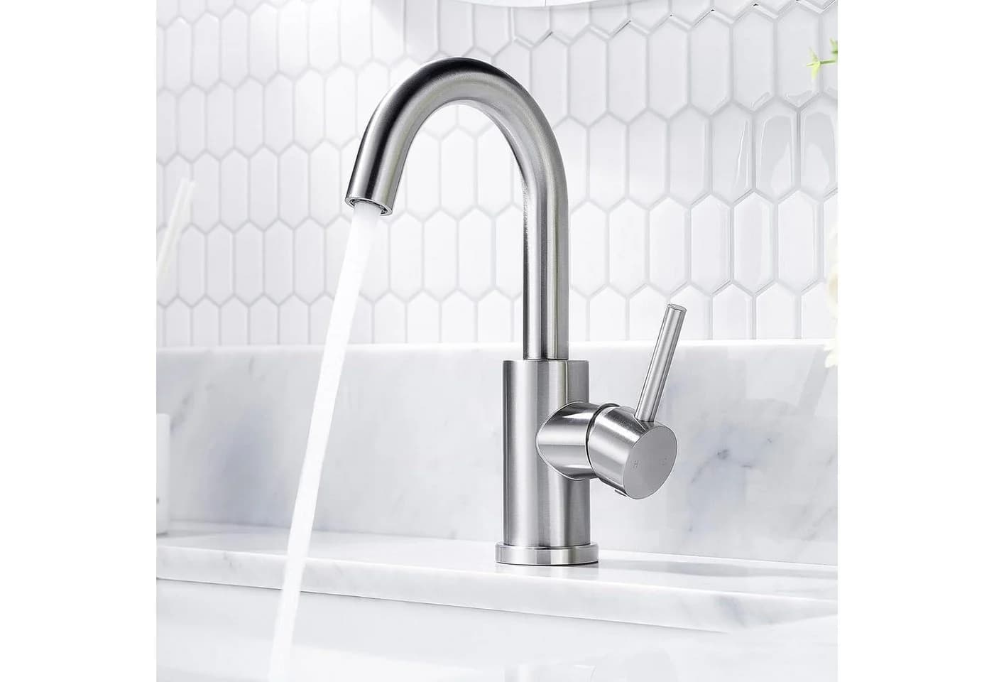 LuxusKollektion Waschtischarmatur Edelstahl 360° drehbar silber