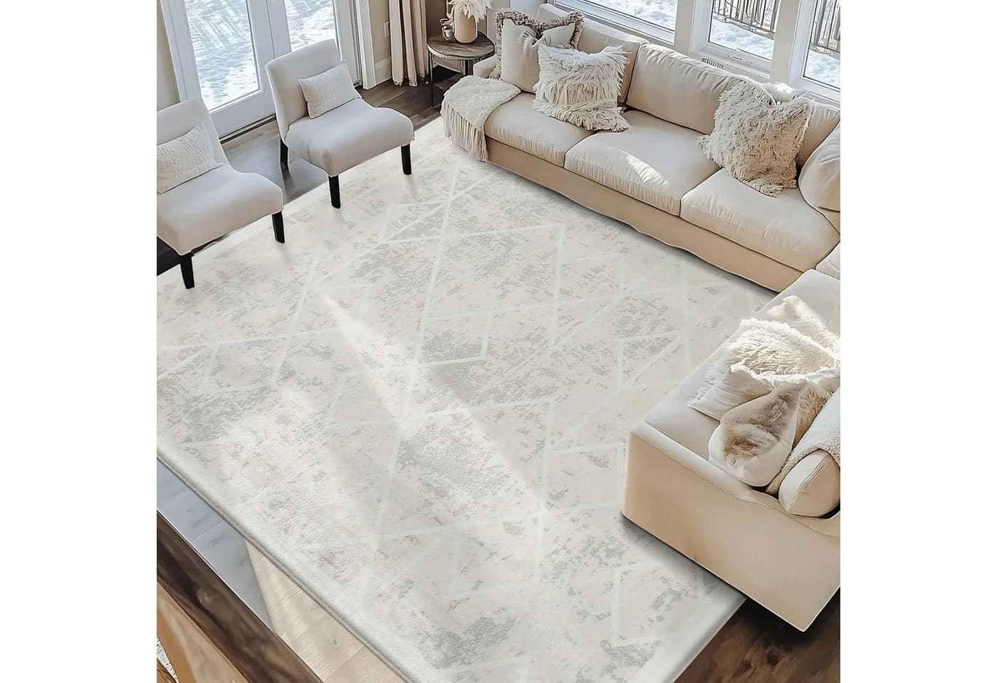 LuxusKollektion Designteppich Kurzflor Elfenbeinweiß - Bild 2