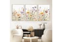 LuxusKollektion Leinwandbild 3er Set Gänseblümchen Bunt 50x70 cm Bild 2