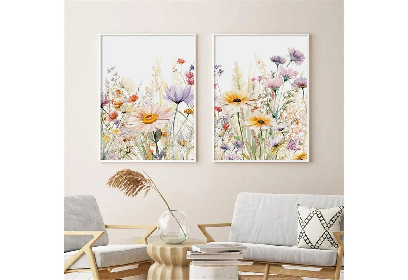 LuxusKollektion Leinwandbild 3er Set Gänseblümchen Bunt 50x70 cm - Bild 4