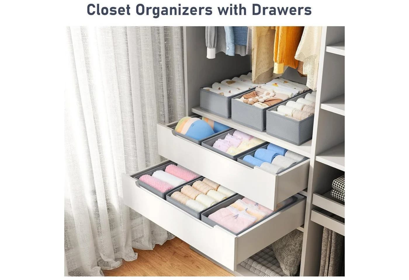 LuxusKollektion Schubladen Organizer 12 Stück Grau Faltbar - Bild 4