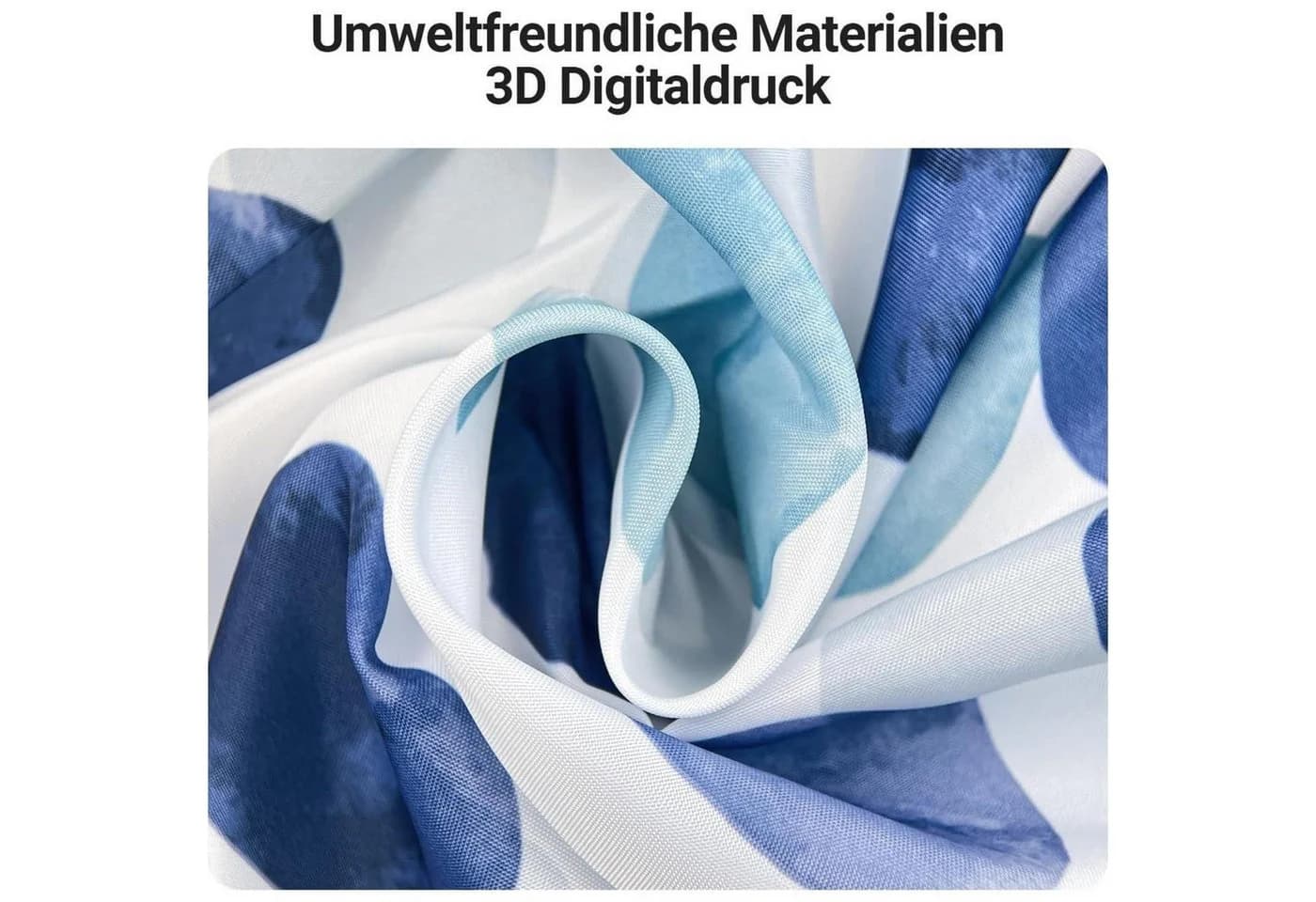 LuxusKollektion Duschvorhang 80x180cm Polyester Blau Blütenblätter - Bild 3