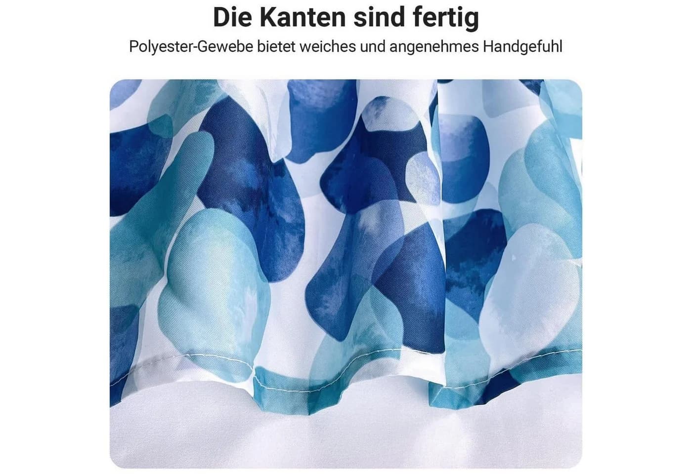 LuxusKollektion Duschvorhang 80x180cm Polyester Blau Blütenblätter - Bild 5