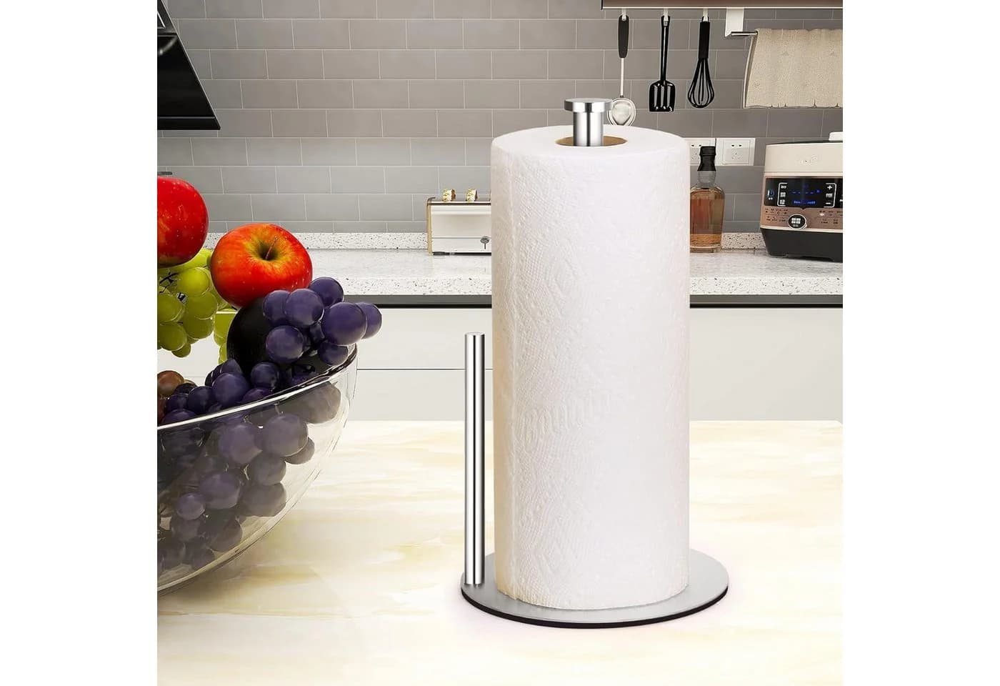 LuxusKollektion Küchenrollenhalter Edelstahl Silber Stehend