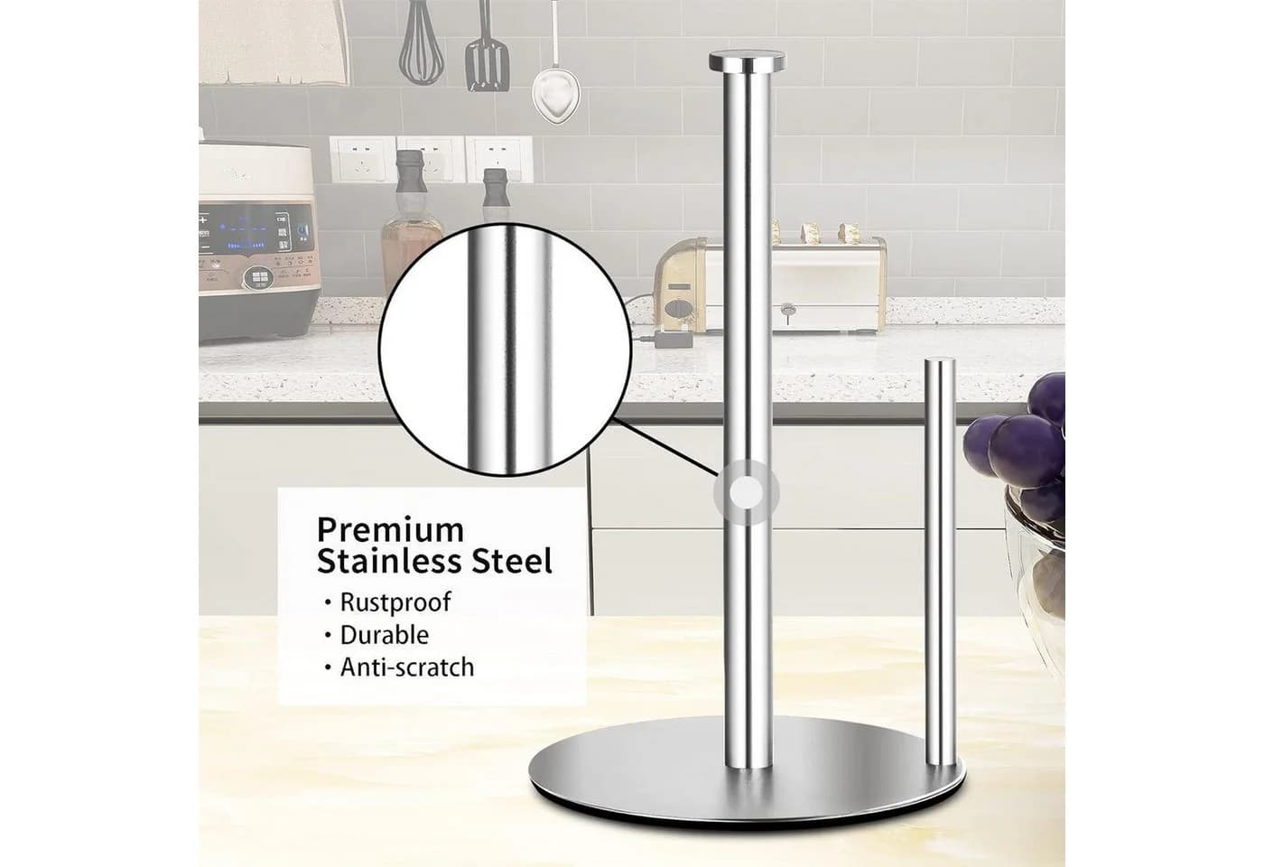 LuxusKollektion Küchenrollenhalter Edelstahl Silber Stehend - Bild 5