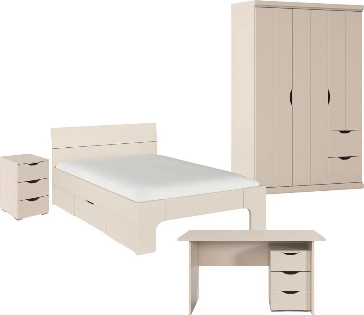 Rauch Komplett-Schlafzimmer Frieda Bett 140x200cm Beige