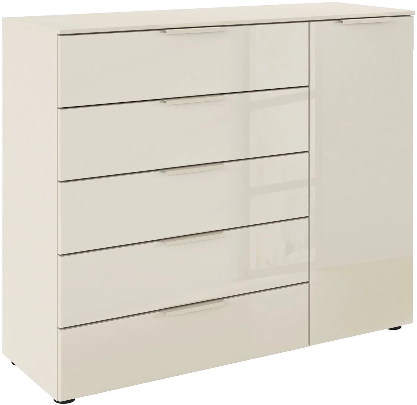 RAUCH FLIPP Schubkastenkommode Beige Glas Soft-Close 5 Schubladen - Bild 2