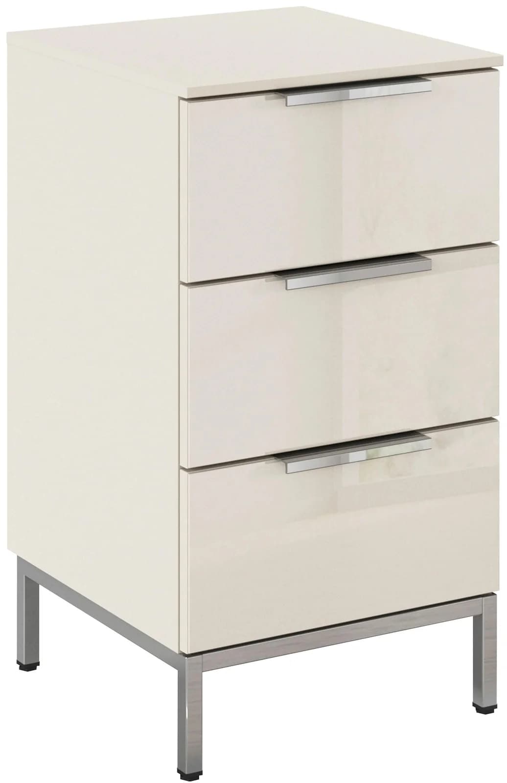 Rauch Nachttisch FLIPP mit Glasfront 3 Schubladen Beige