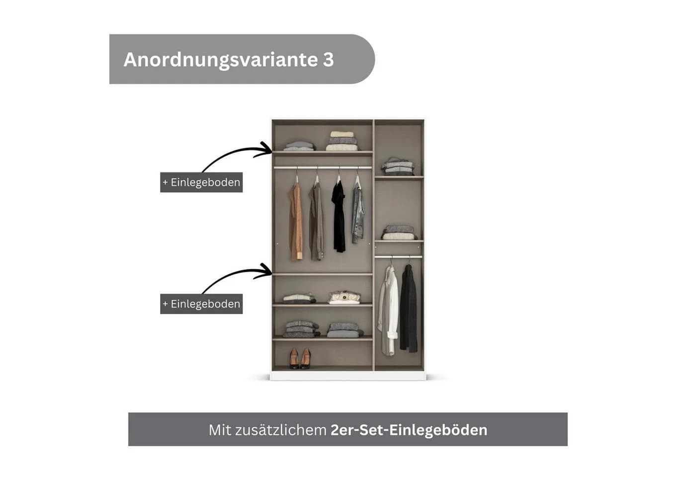 OTTO HOME Drehtürenschrank Agordo Beige Glasfront - Bild 4