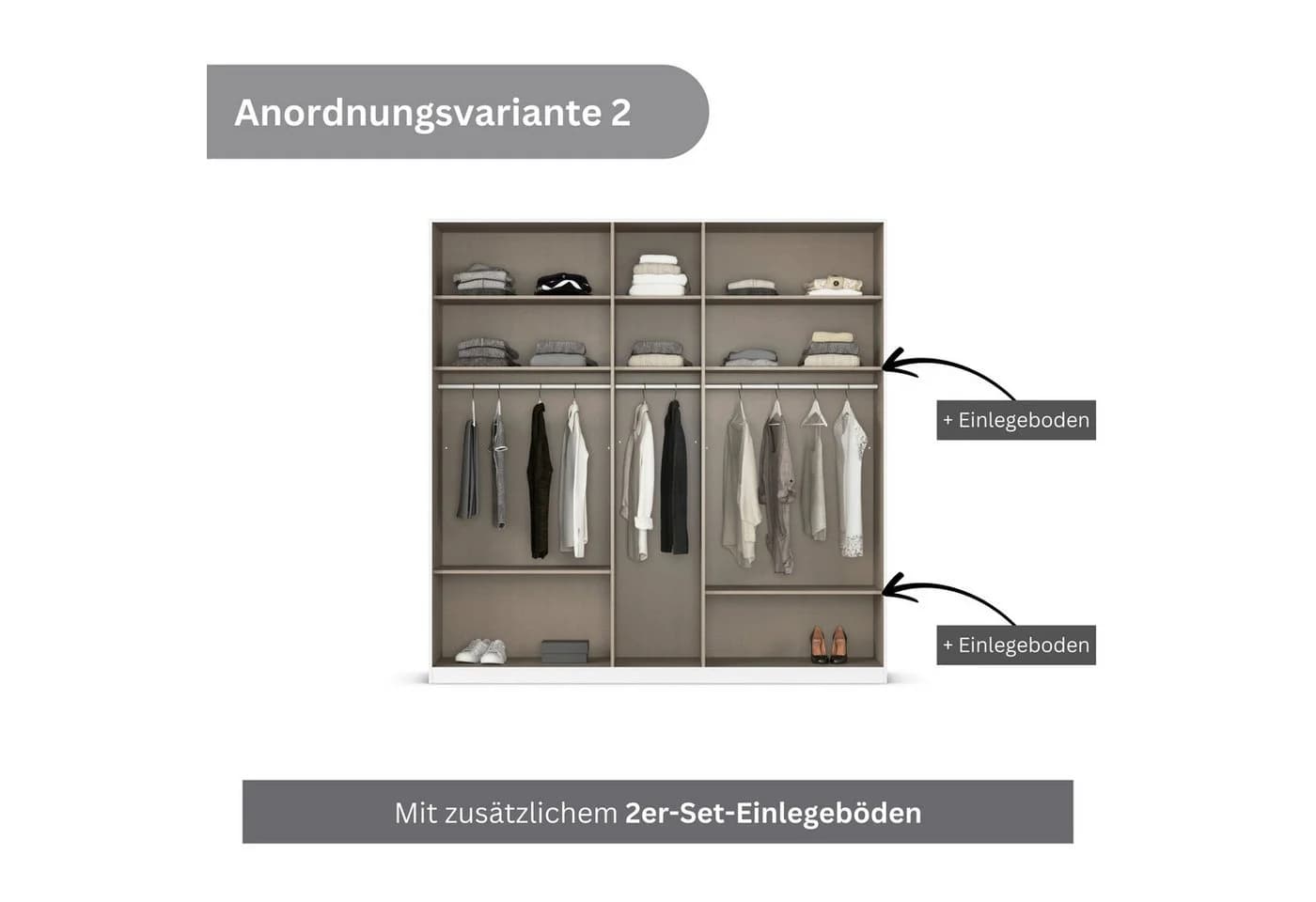 OTTO HOME AGORDO Drehtürenschrank Beige Glasfront - Bild 5