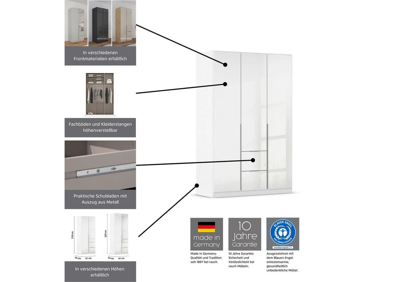 OTTO HOME AGORDO Drehtürenschrank Beige Glasfront - Bild 5