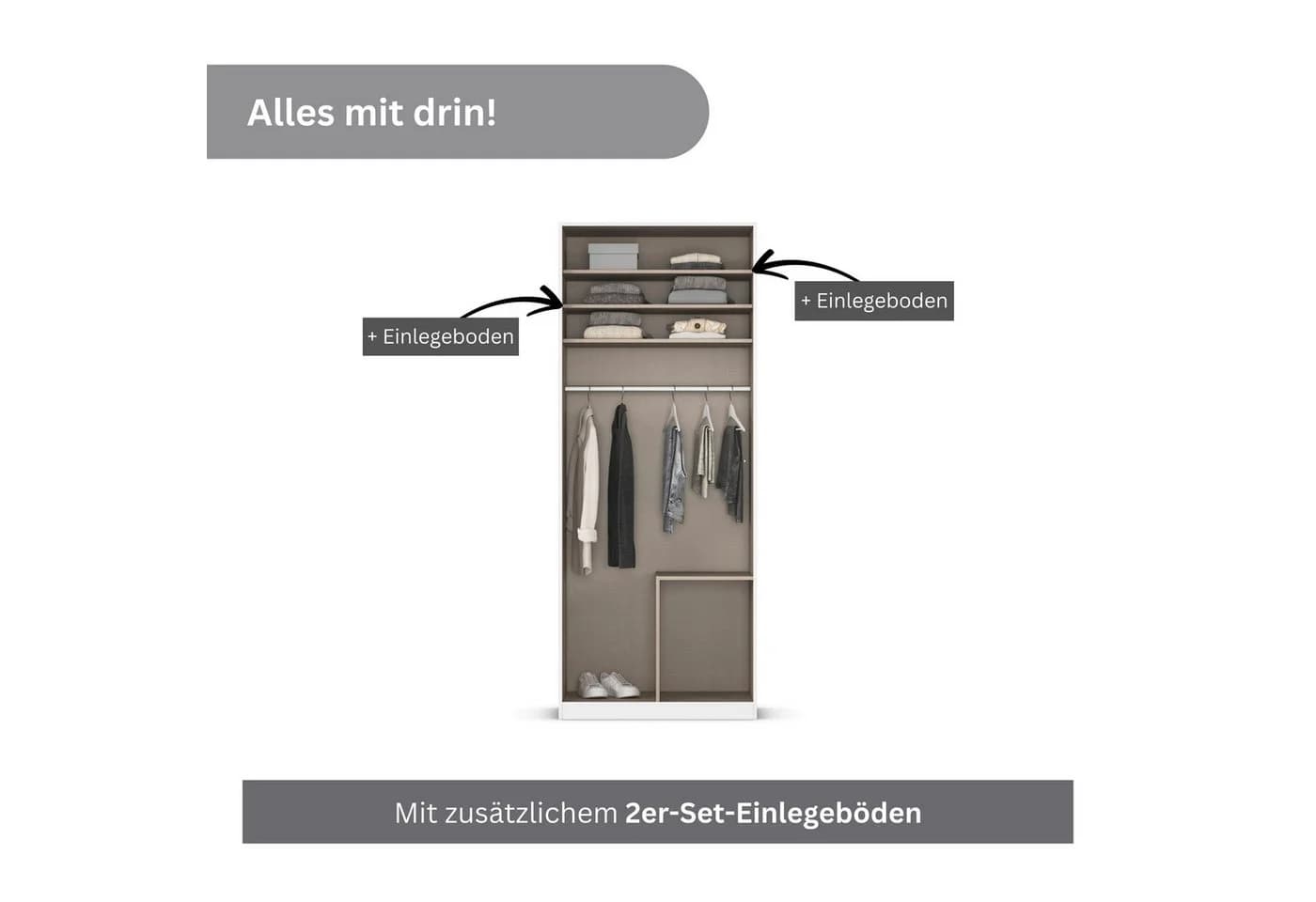 OTTO HOME AGORDO Drehtürenschrank Beige mit Schubkästen - Bild 5