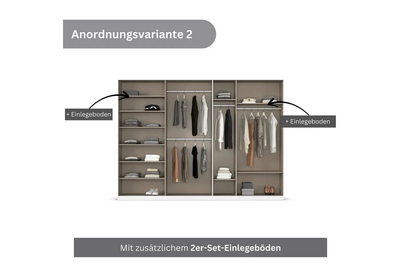 OTTO HOME Drehtürenschrank AGORDO Beige Glasfront - Bild 4