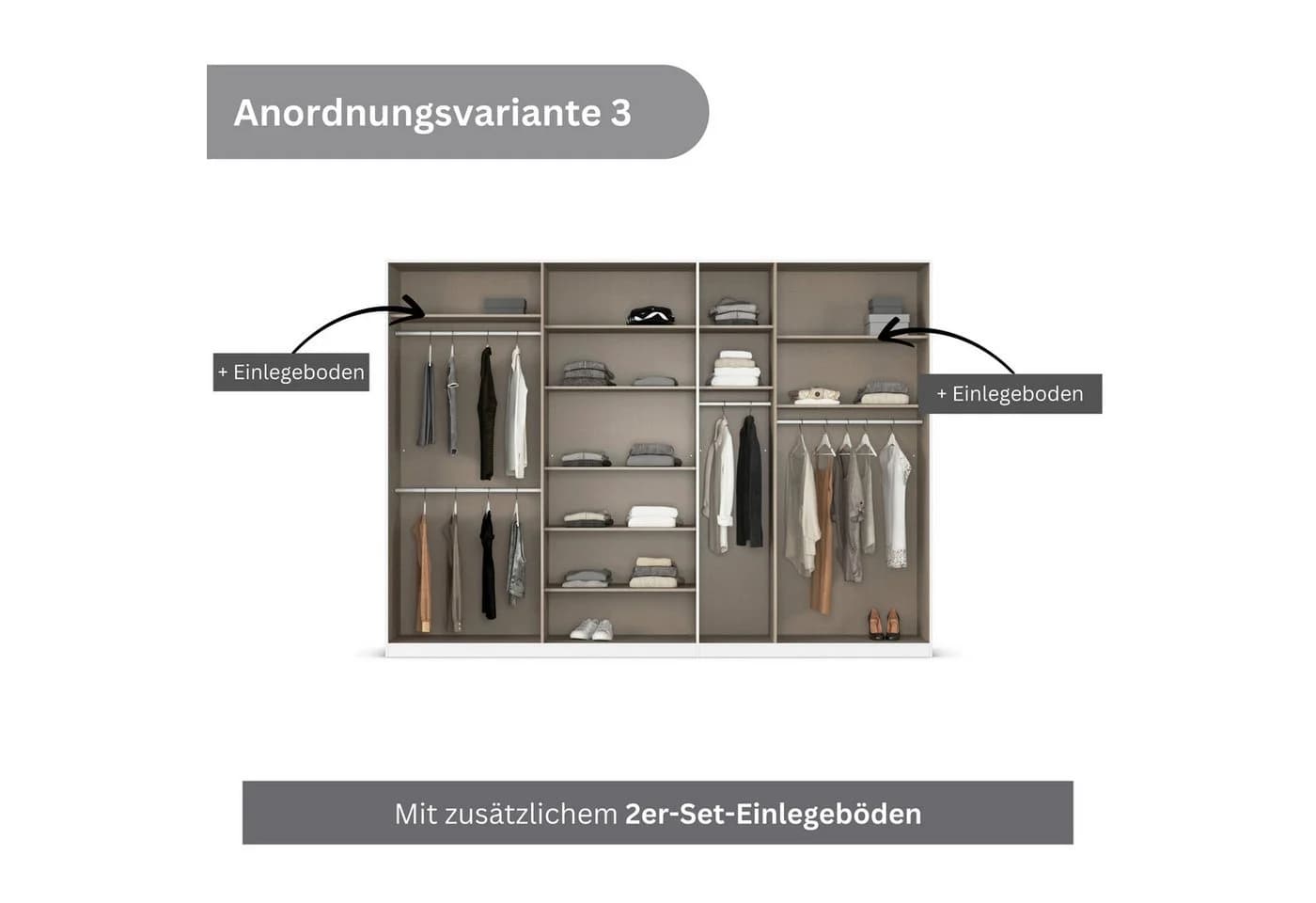 OTTO HOME Drehtürenschrank AGORDO Beige Glasfront - Bild 5