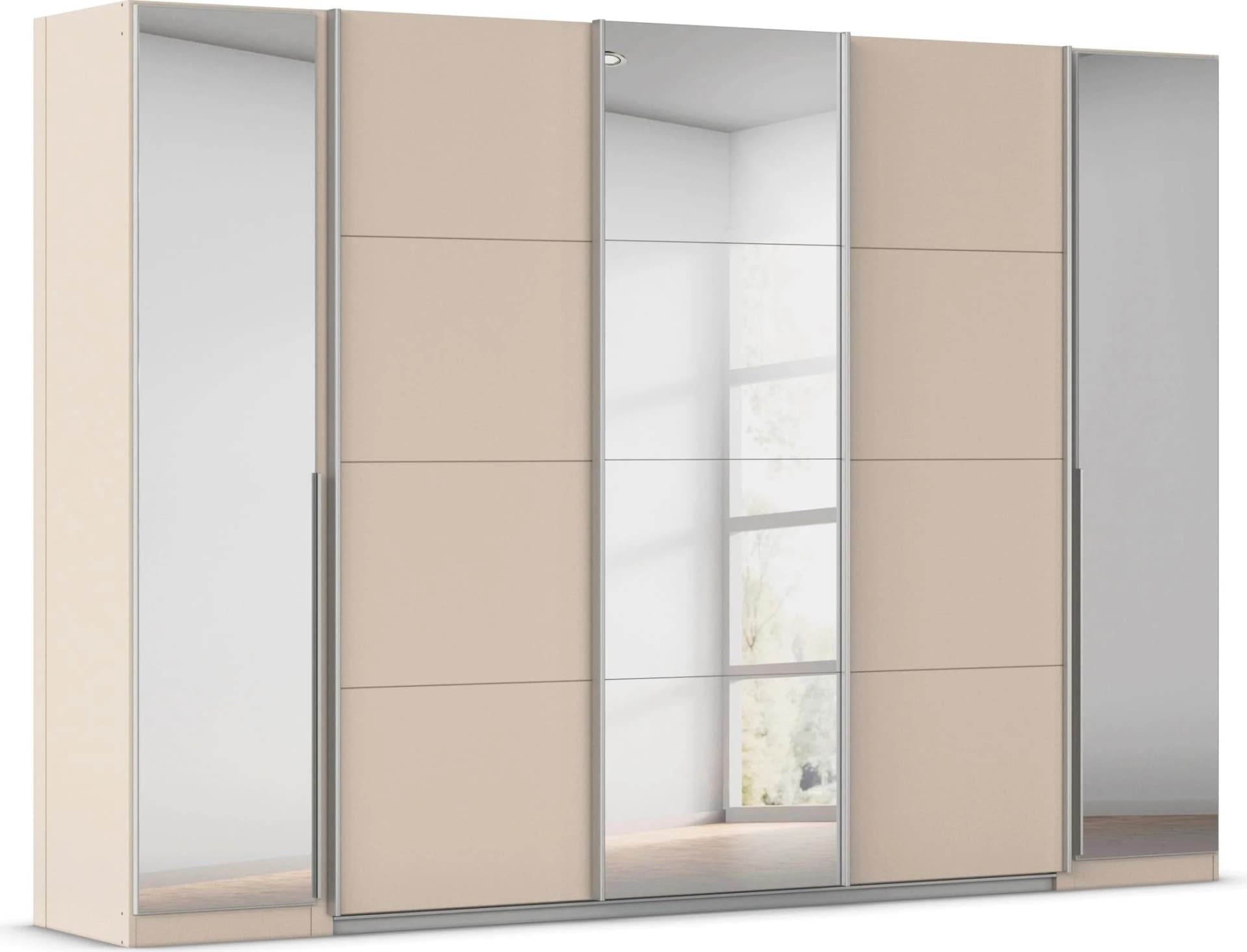 OTTO HOME Agordo Schwebetürenschrank Beige mit Dreh- und Schwebetüren