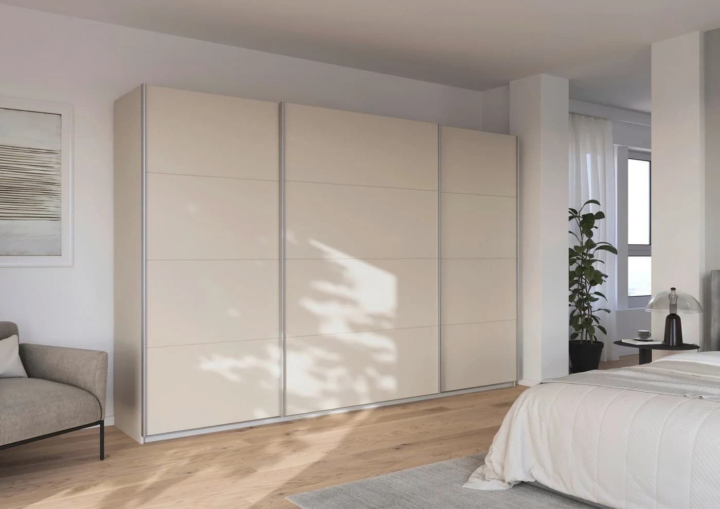 OTTO HOME Schwebetürenschrank AGORDO Beige mit 10 Böden