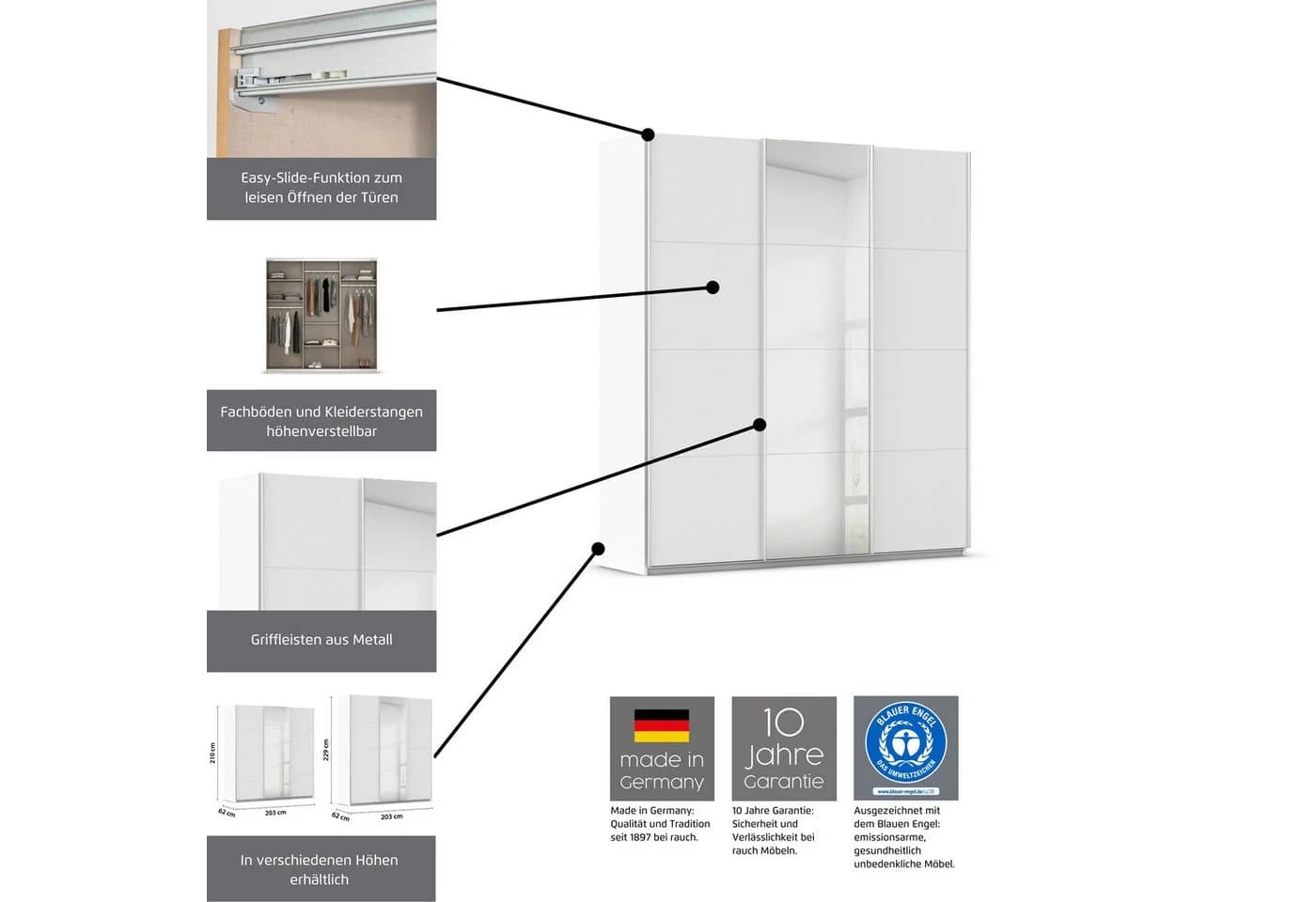 OTTO HOME Schwebetürenschrank AGORDO Beige mit 10 Böden - Bild 4