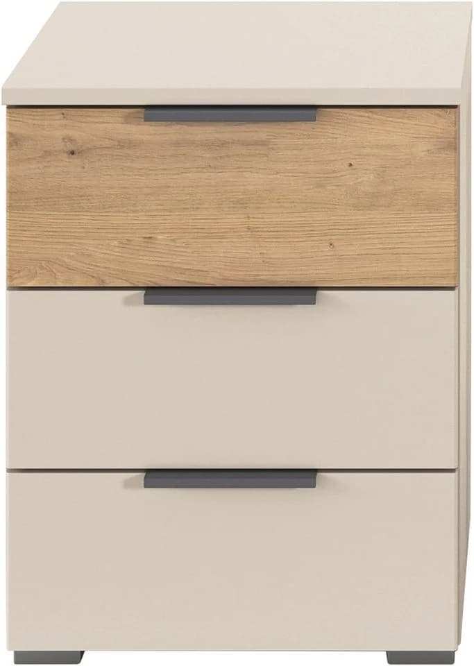 Nachtkommode RAUCH SAJO 3 Schubladen Beige Eiche Artisan - Bild 4