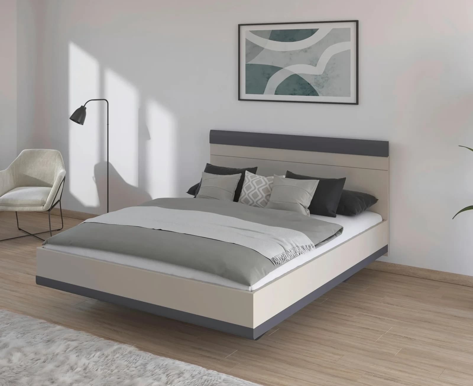 RAUCH Futonbett SAJO Beige/Grau Made in Germany