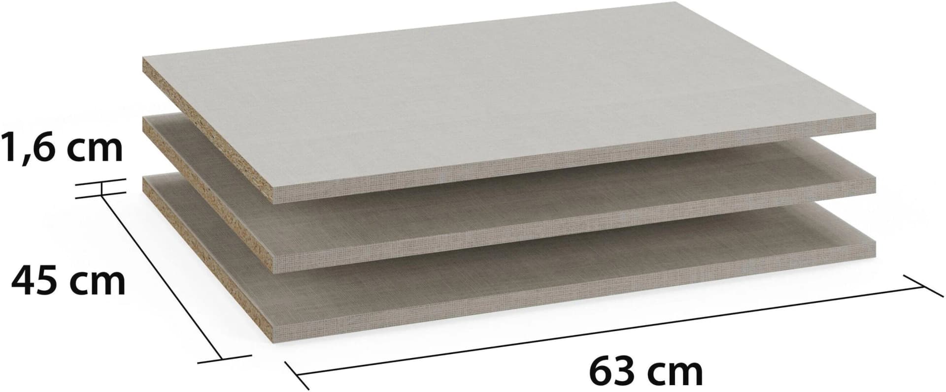 Rauch Einlegeboden 3er-Set grau Leinenoptik