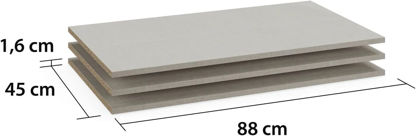 rauch Einlegeboden 3er-Set Leinenoptige Beige für 90cm Schränke - Bild 2
