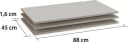 rauch Einlegeboden 3er-Set Leinenoptige Beige für 90cm Schränke Bild 5