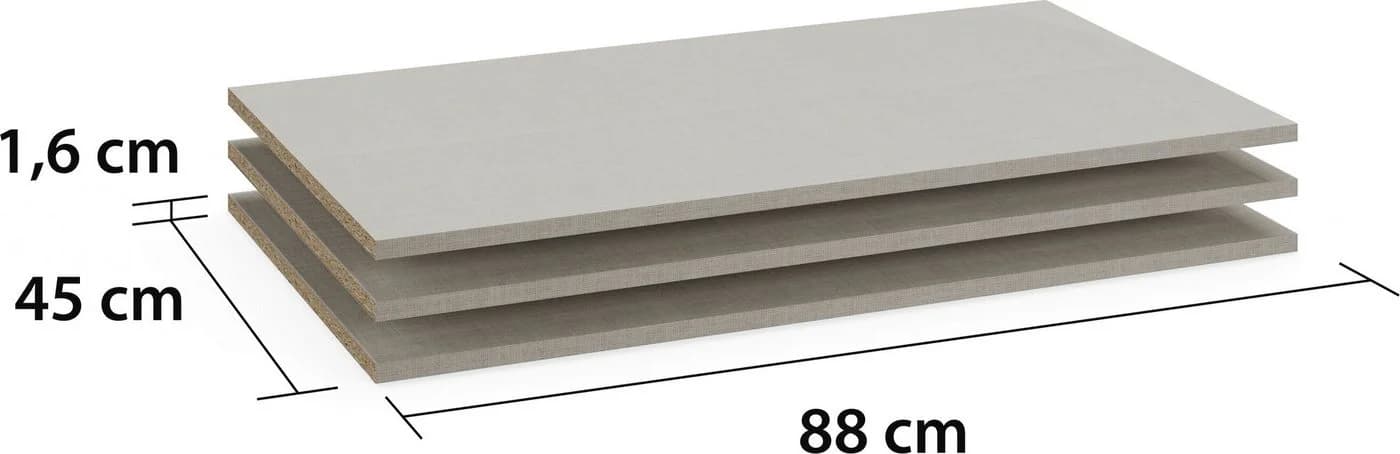 rauch Einlegeboden 3er-Set Leinenoptige Beige für 90cm Schränke - Bild 5