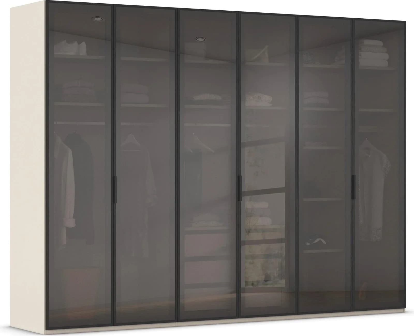 Rauch Kleiderschrank SKAT SHINE Beige Glasrahmentüren Soft-Close