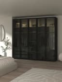 rauch Kleiderschrank SKAT SHINE Schwarz Glasfront Bild 1