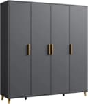 RAUCH SHINJO Drehtürenschrank Grau Massivholzgriffe Bild 2