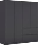 Drehtürenschrank Costa Kleiderschrank 181x197x54 cm Graumetallic Rauch Bild 2