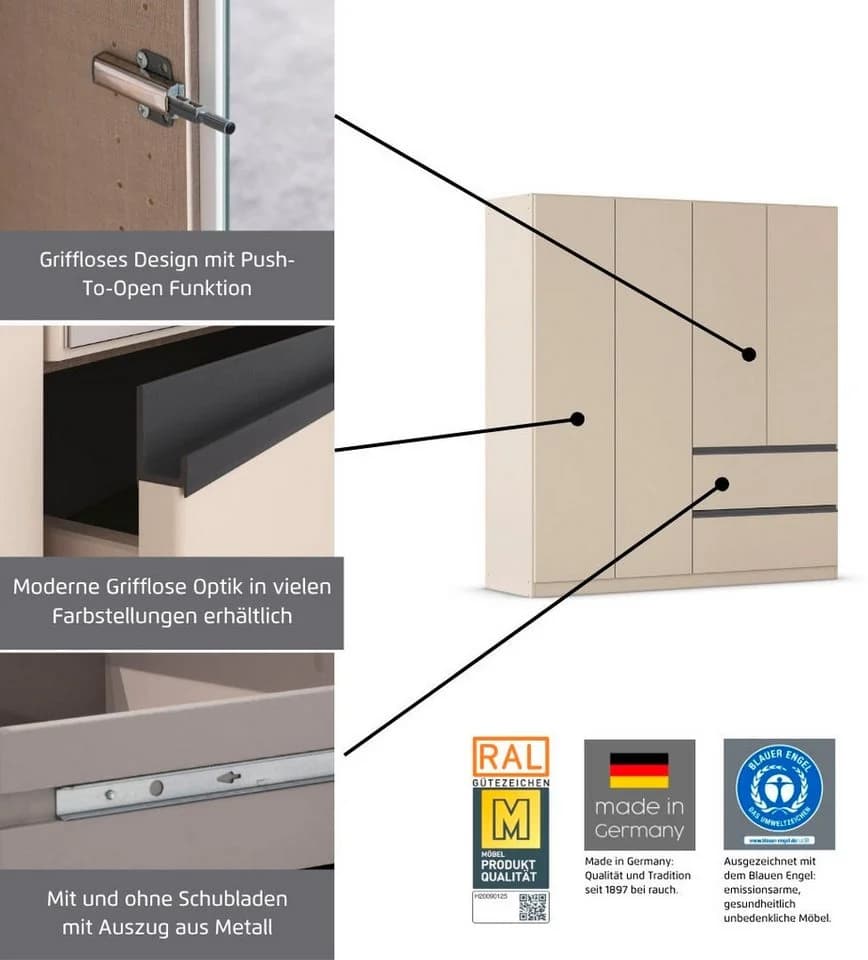 Schrank-Set RAUCH Costa Grifflose Front Push-to-Open - Bild 5