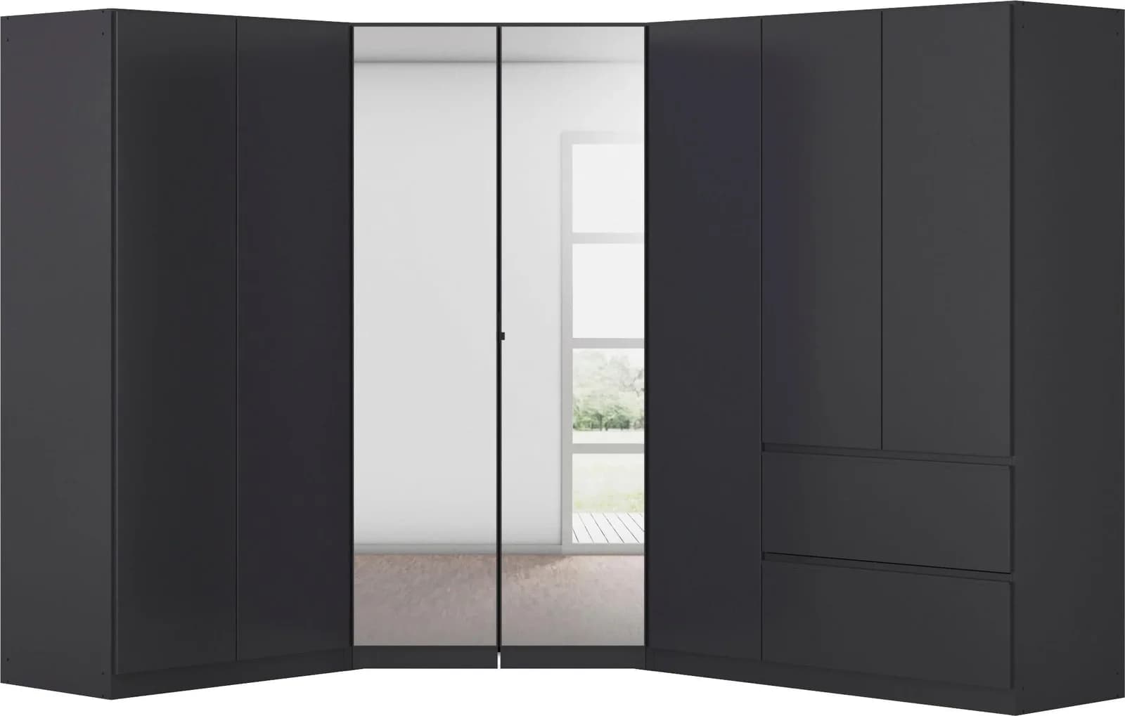 Schrank-Set RAUCH Costa 208x253 cm Graumetallic Push-to-Open