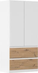 Rauch Kleiderschrank Costa Alpinweiß Eiche Artisan Grifflose Front Bild 2