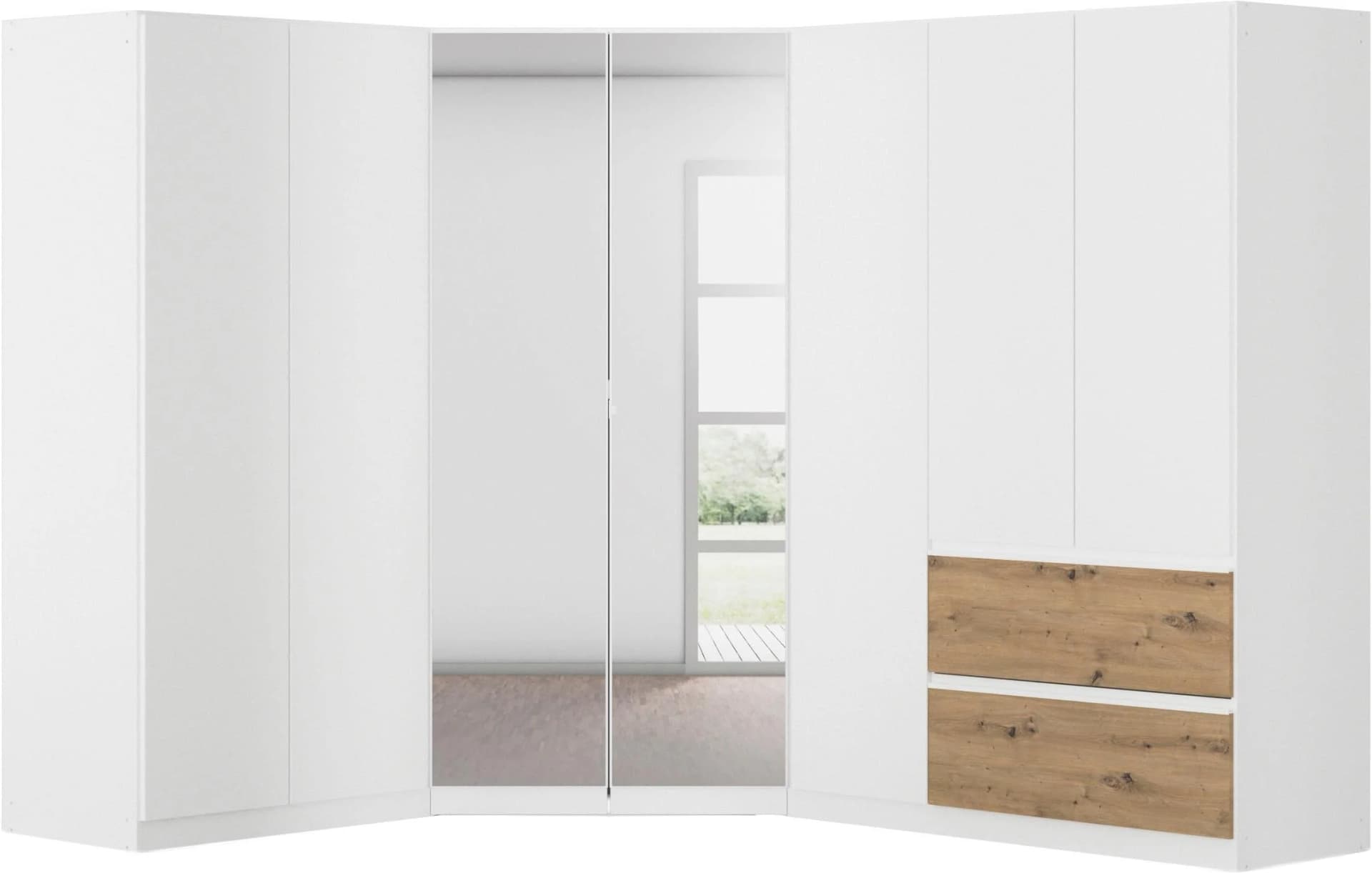 Rauch Schrank-Set Costa 208x253 cm Alpinweiß Eiche Artisan