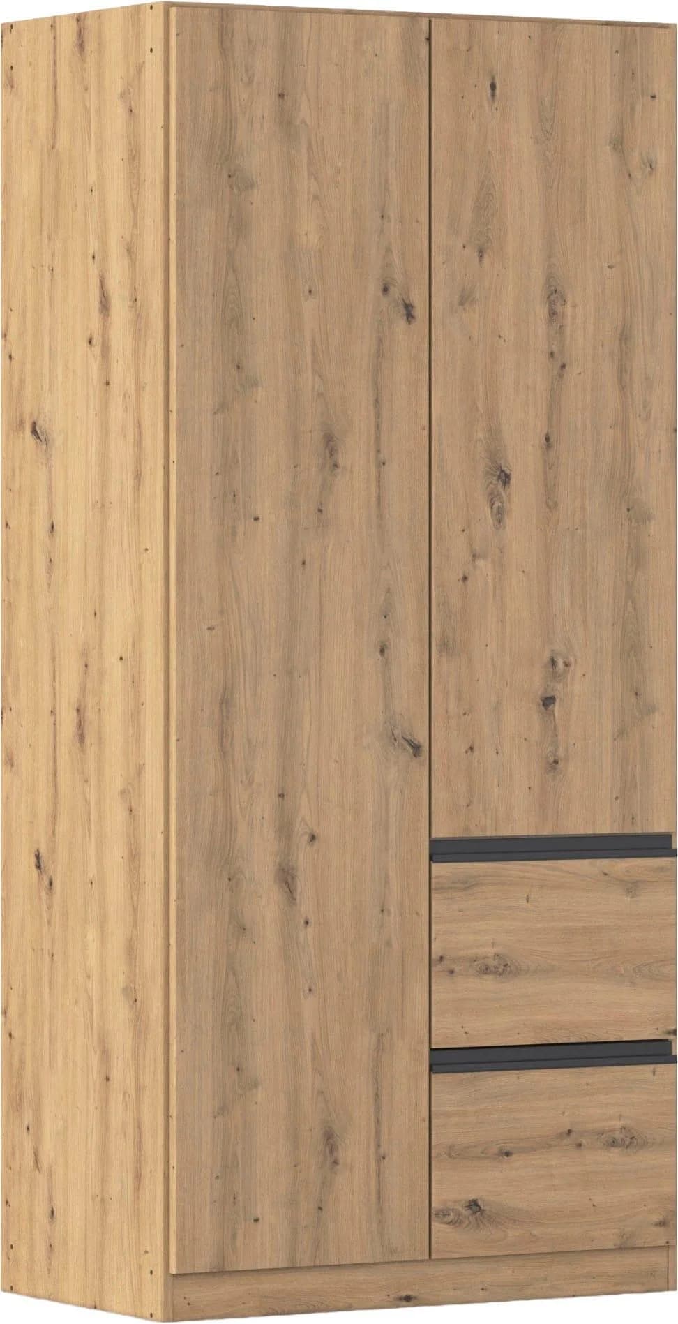 RAUCH Kleiderschrank COSTA 91 cm Eiche Artisan Grau