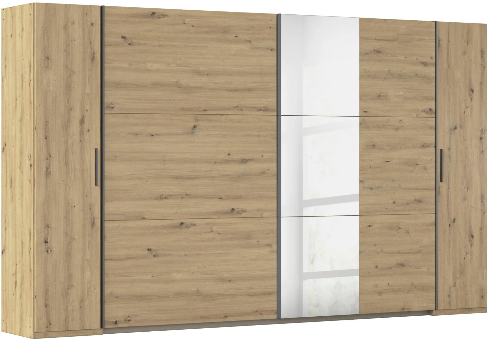 Schwebetürenschrank RAUCH Kleiderschrank Drehtürenschrank Garderobe KRONACH TOPSELLER Eiche Artisan