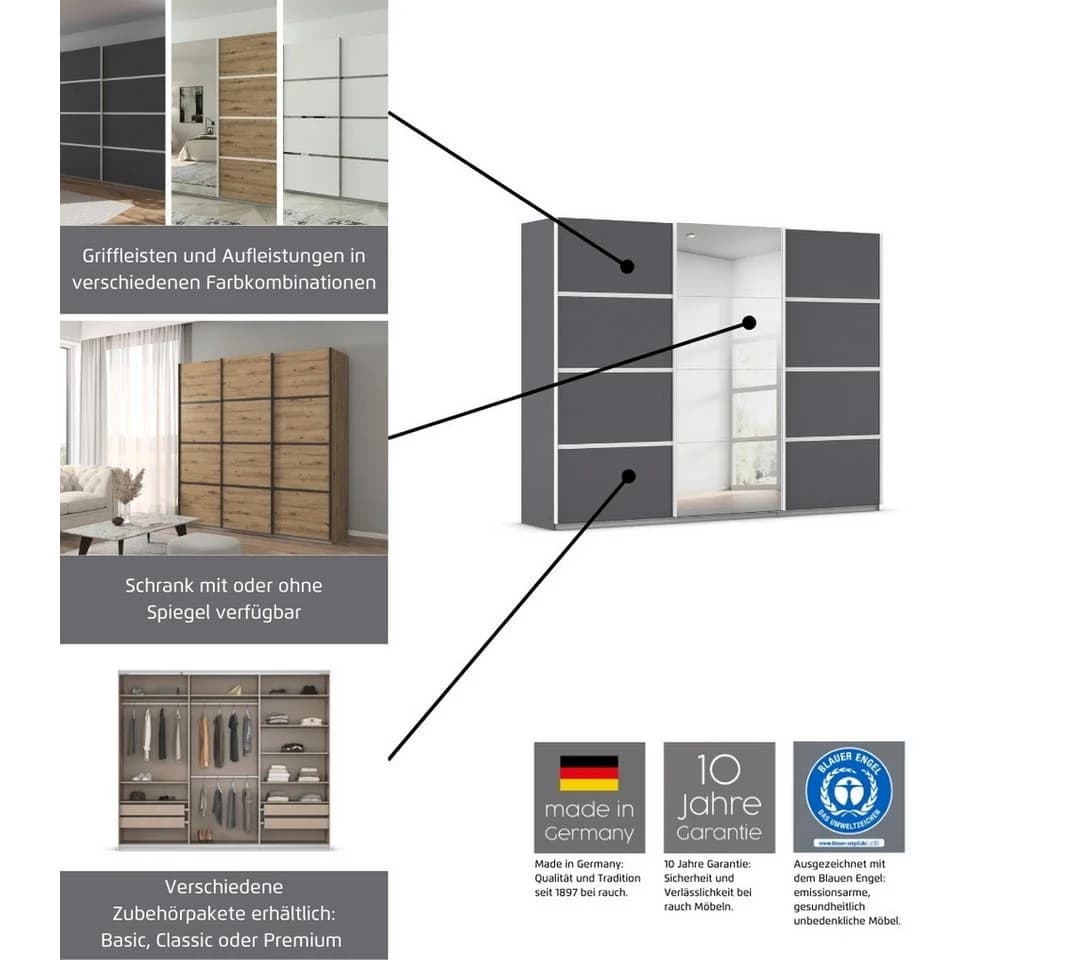 Rauch Avola Schwebetürenschrank Alpinweiß Holzwerkstoff - Bild 4